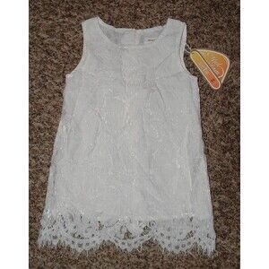 NEW NWT Girls 18 - 24 Months Sleeveless White Lacy Church Dress MUD KINGDOM